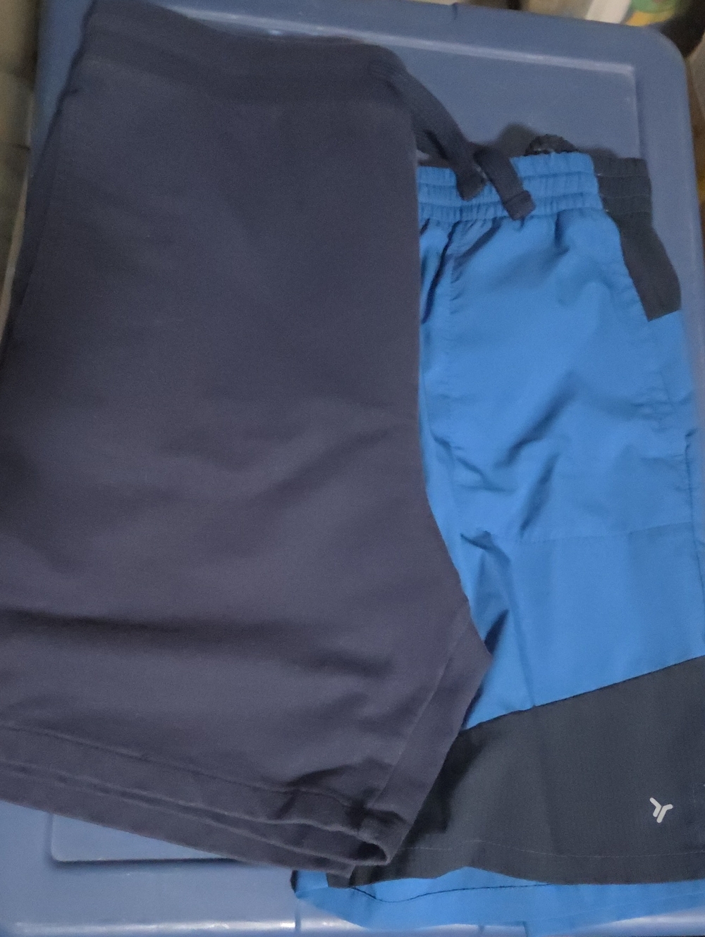 Old Navy Boys Blue and Navy Colorblock Athletic Shorts